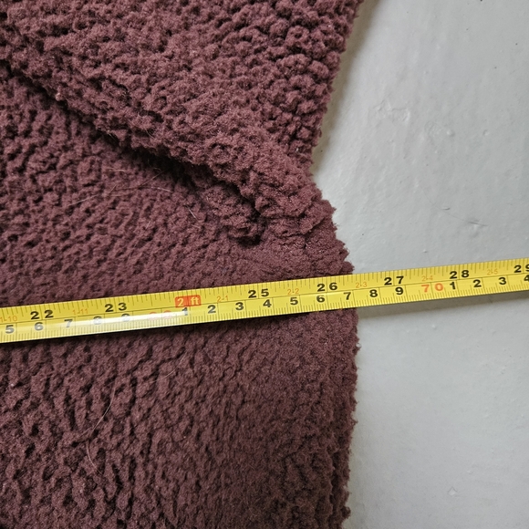Old Navy Sz L Oversized Slouchy Cozy Dark Brown Sherpa Fleece  Zipper Jacket - Picture 14 of 16